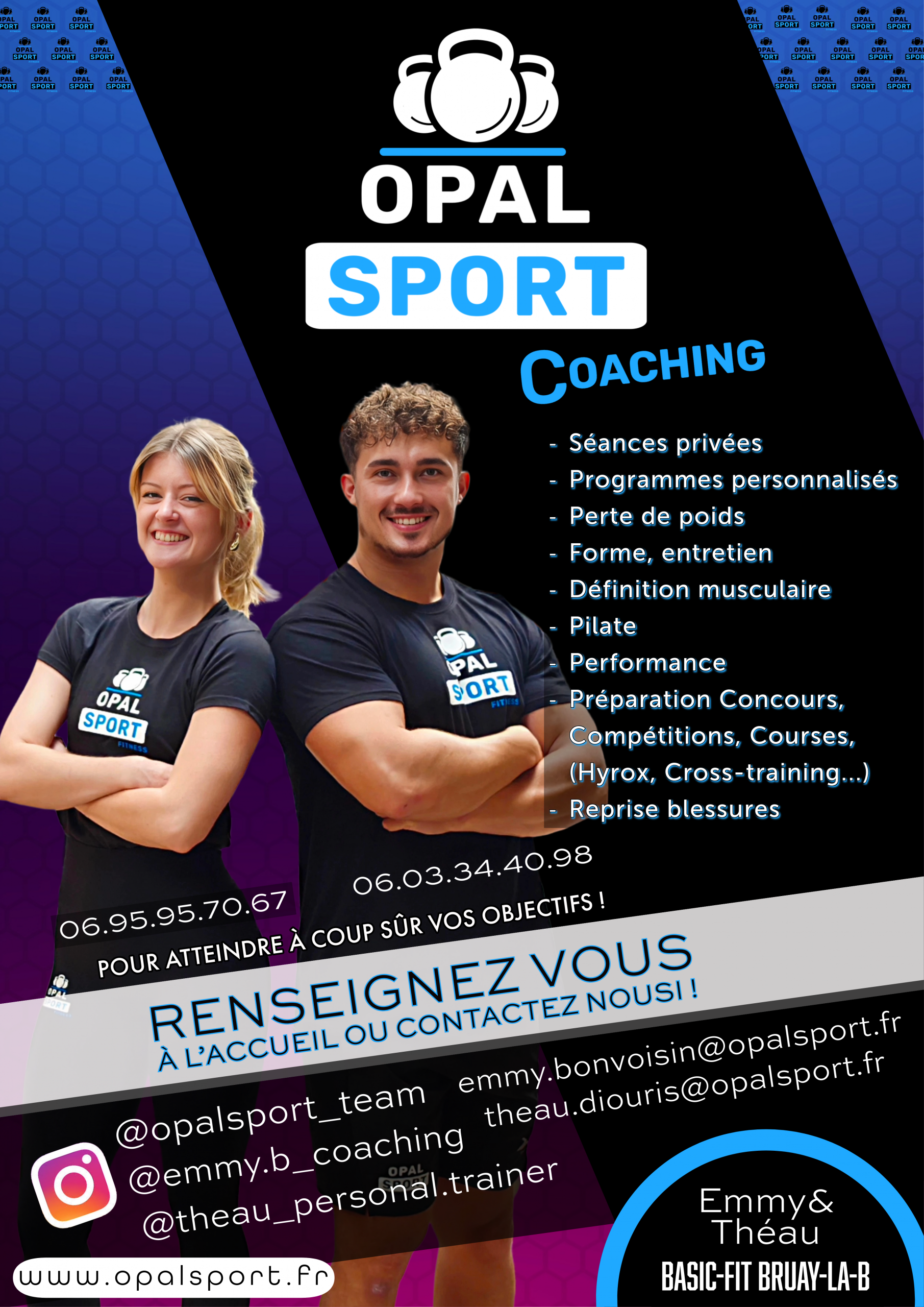 - Séances privées - Programmes personnalisés - Perte de poids - Forme, entretien - Définition musculaire - Performance - Préparation Concours, compétitions - Reprise blessures