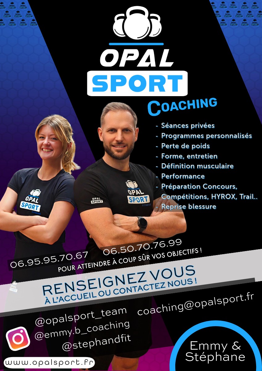 Stéphane Chatelain, stephandfit et Emmy Bonvoisin, emmy.b_coaching sont vos coachs sur Hazebrouck, disponible pour :<br />
- Séances privées - Programmes personnalisés - Perte de poids - Forme, entretien - Définition musculaire - Performance - Préparation Concours (Police, Armée..), compétitions HYROX - Reprise blessures